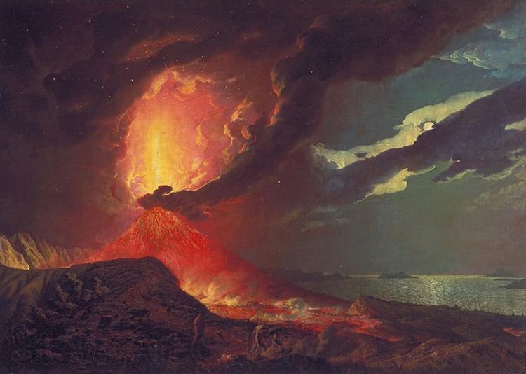 Joseph wright of derby Vesuvius in Eruption, with a View over the Islands in the Bay of Naples Germany oil painting art